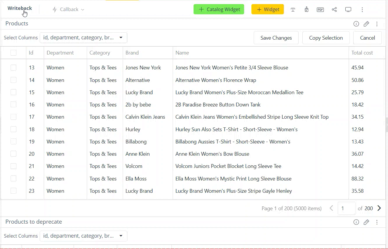 Sample data update demo